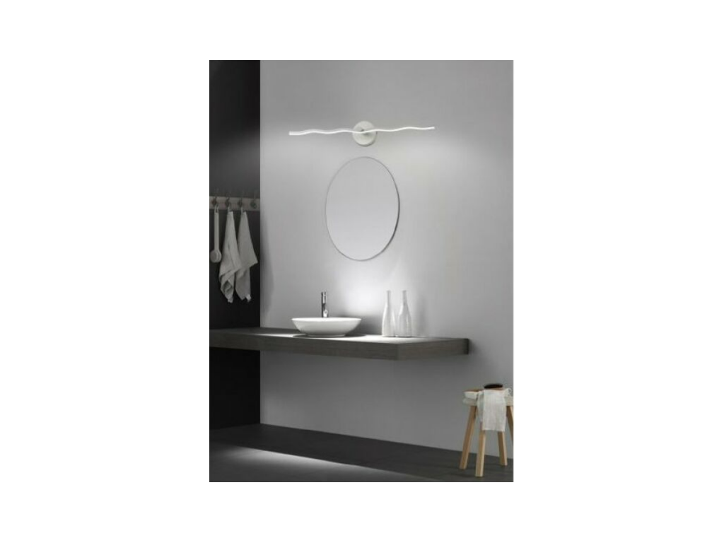 Lampada applique per specchio bagno led 9w onda design moderno ondulato luce  bianco naturale calda