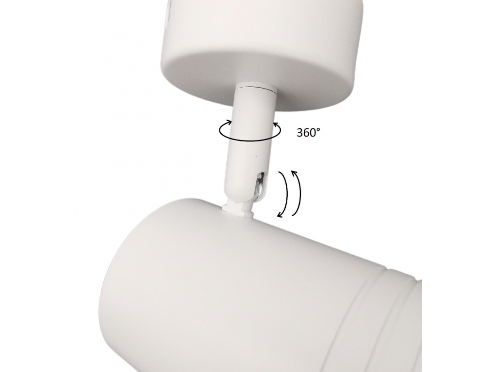 Faretto proiettore orientabile da soffitto parete a cilindro con attacco  per led GU10 bianco