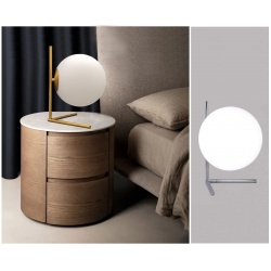 Lampada da tavolo scrivania ramo con sfera in vetro attacco E27 oro argento luce moderno minimal led