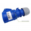 Presa industriale volante 230V CEE 6H 2P + T 16A IP44 per esterno impermeabile blu