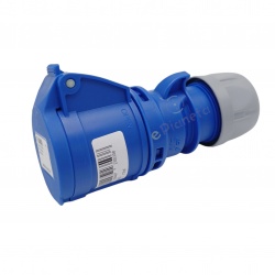 Presa industriale volante 230V CEE 6H 2P + T 16A IP44 per esterno impermeabile blu