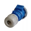 Presa industriale volante 230V CEE 6H 2P + T 16A IP67 per esterno impermeabile blu