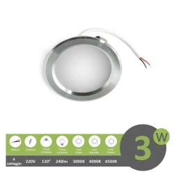 Faretto led luce cappa cucina 3W 220V da incasso argento alluminio slim per mobili