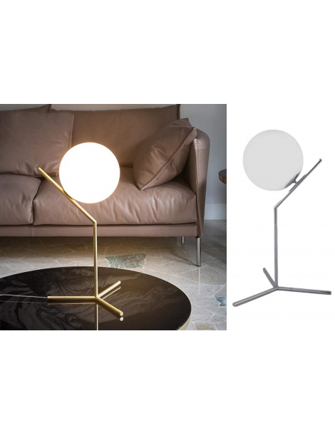 Lampada scrivania ramo con sfera E27 oro argento luce tavolo moderno  minimal led