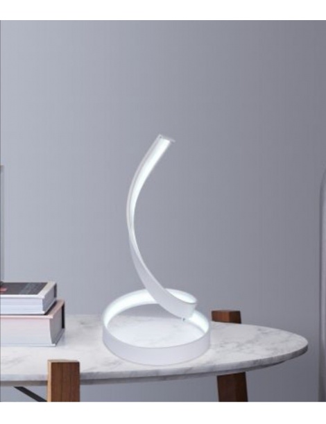 Lampada da scrivania led 12w spirale abajour luce tavolo bianca design  moderno