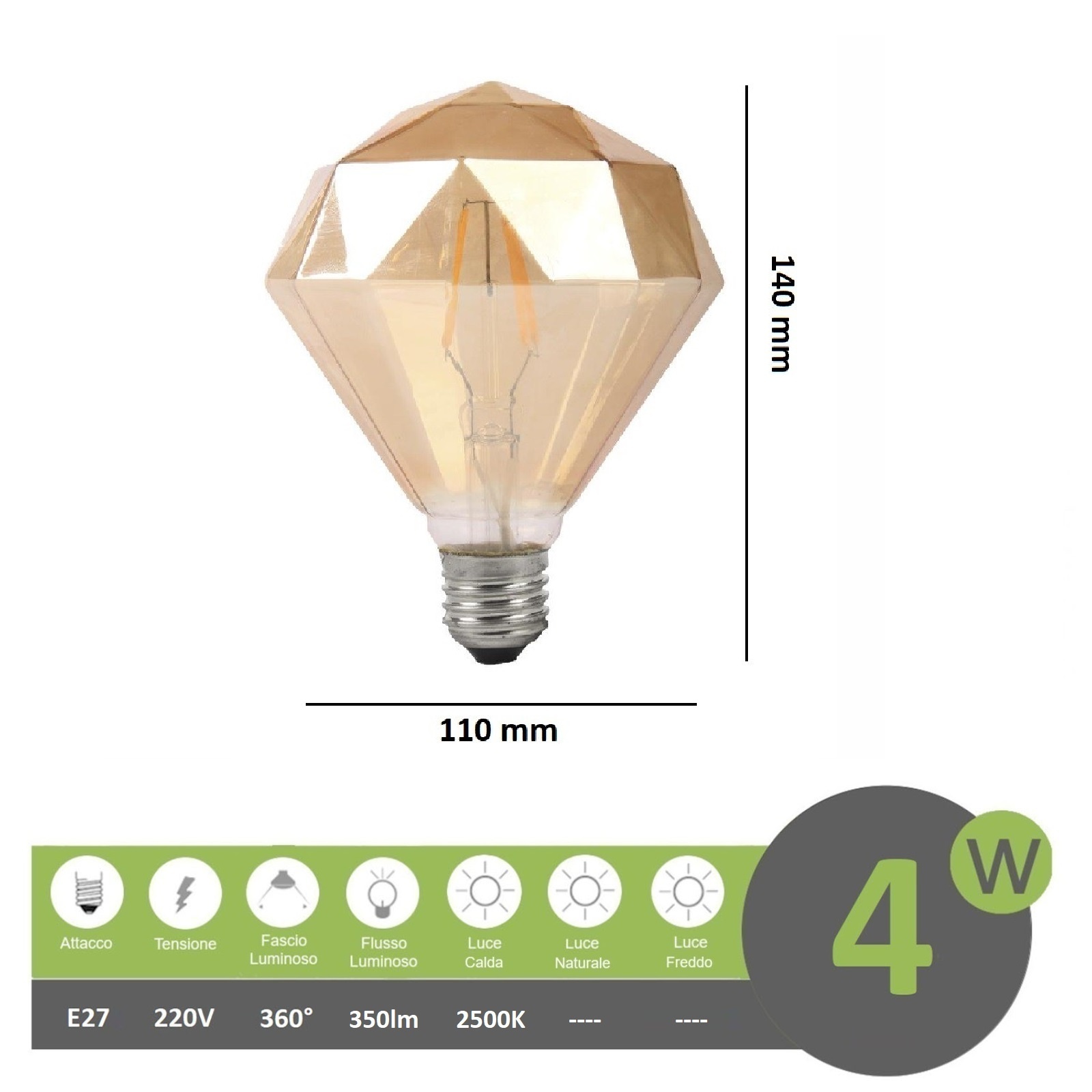 12 LAMPADINE LED V-Tac Bulbo E27 8.5W WATT LAMPADINA LUCE FREDDA