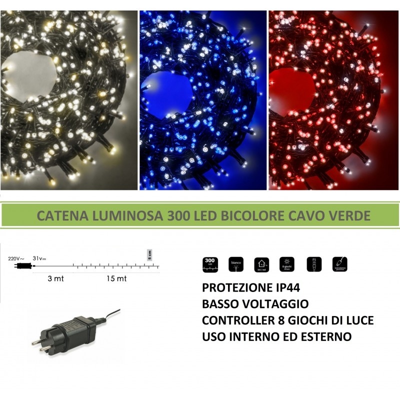 Catena Luminosa Blu per Interno o Esterno con Giochi Luce