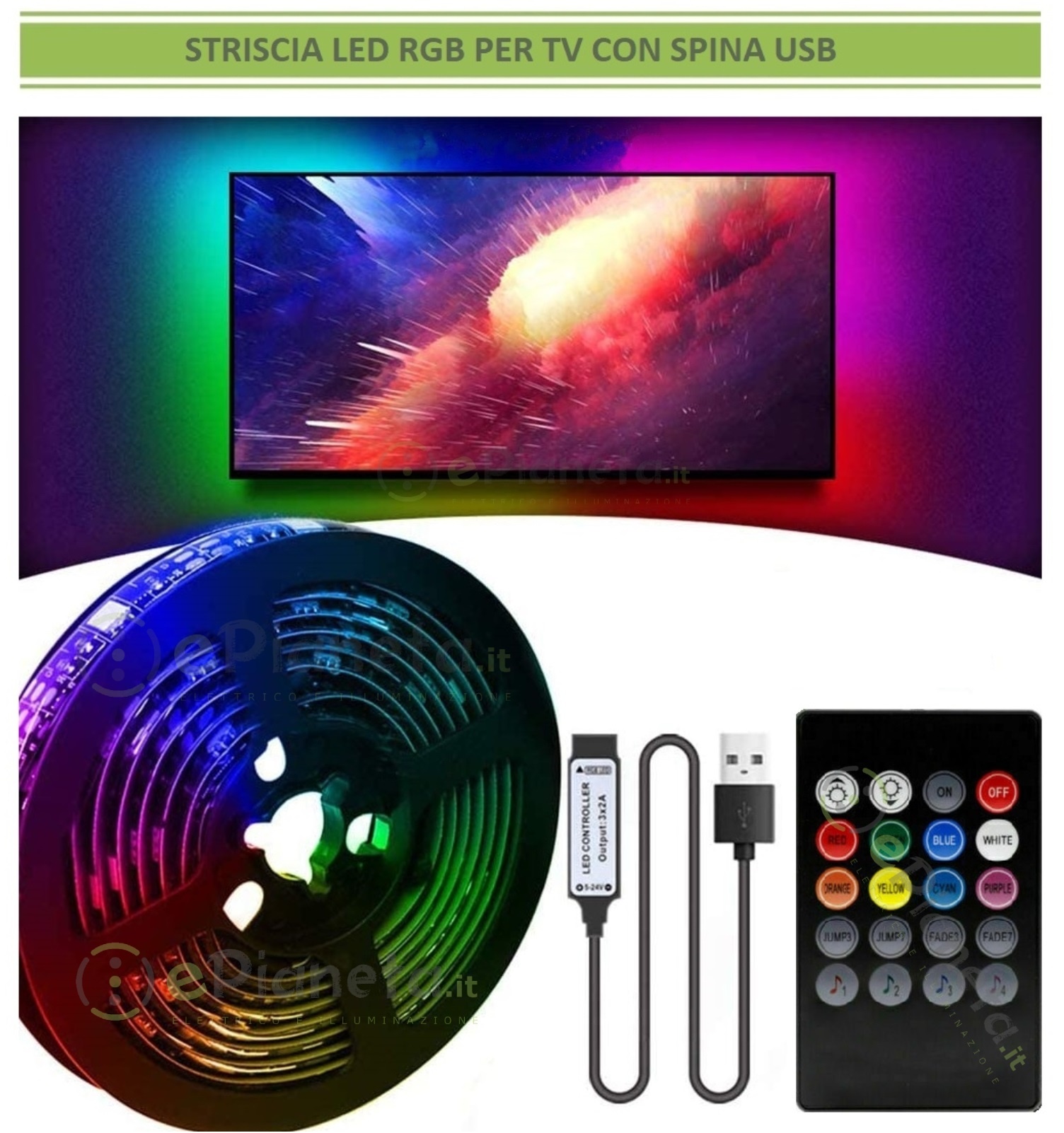 BARRA LED ALLUMINIO 72LED RGB 1mt 12V SENZA COVER RGB - Led Shop