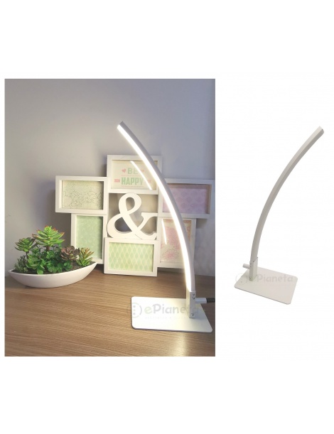 Lampada da scrivania led 5w bianco lineare curvo design moderno luce  naturale lume per comodino tavolo