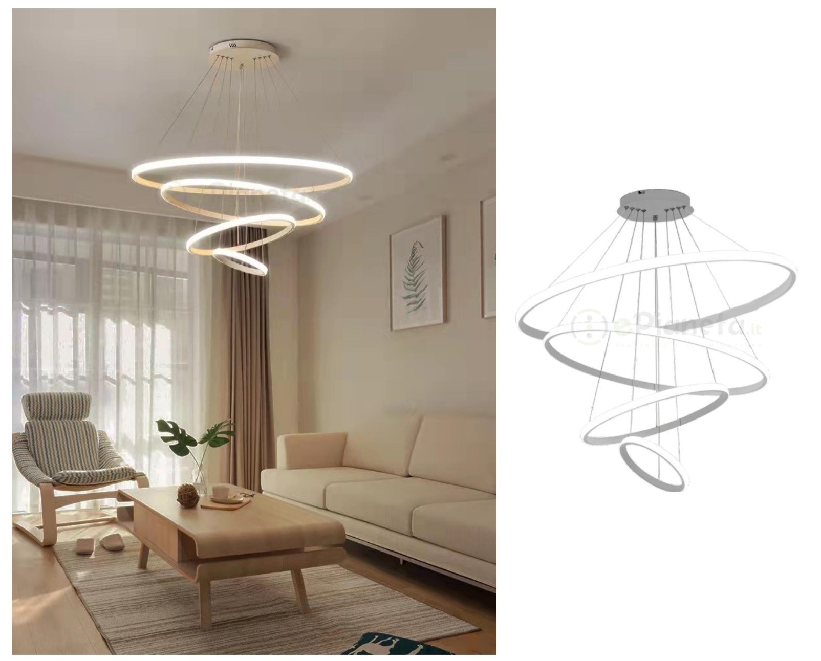 Lampadario moderno a Led a cerchio per lampadario da cucina lampada per  soggiorno camera da letto