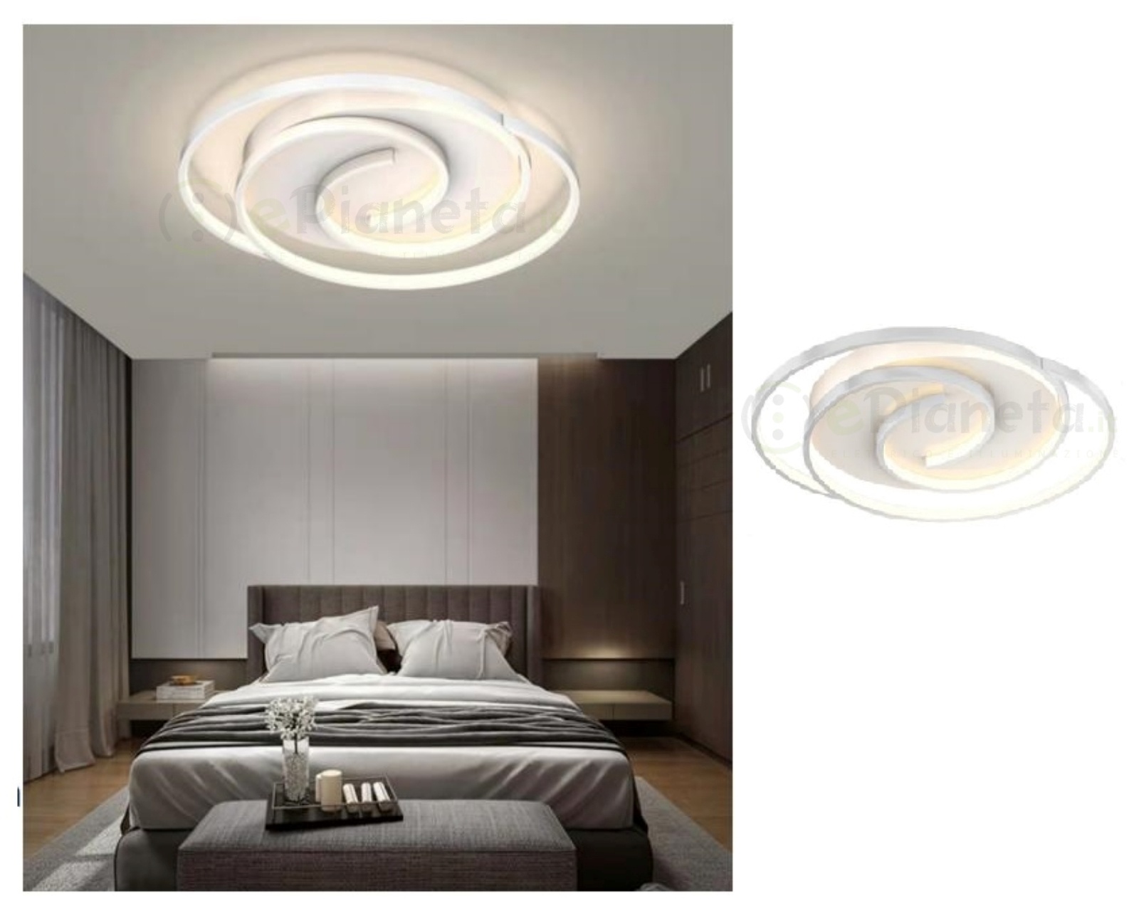Lampada da scrivania luce led 12w spirale vortice lampada tavolo comodino  argento design moderno decorativo